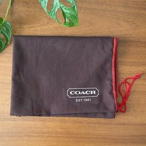 Coach Large Brown Drawstring Dustbag for Purse, Tote, Shoes, Travel Dust Bag